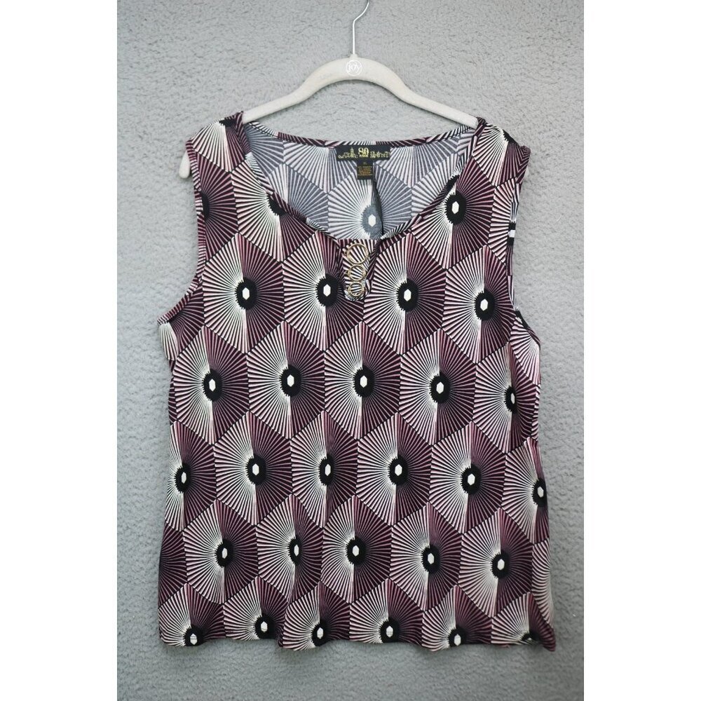 80 Park Geometric Tank‎ Top-Size XL-New with Tags-City-Retro